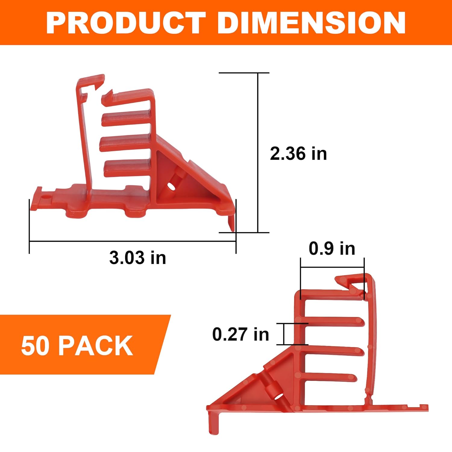 50 Pack MCS-100W Cable Staples, Compatible with Wire Staples Secures (NM) Non-Metalic, Coaxial & Data/CAT 5 Cable, Red