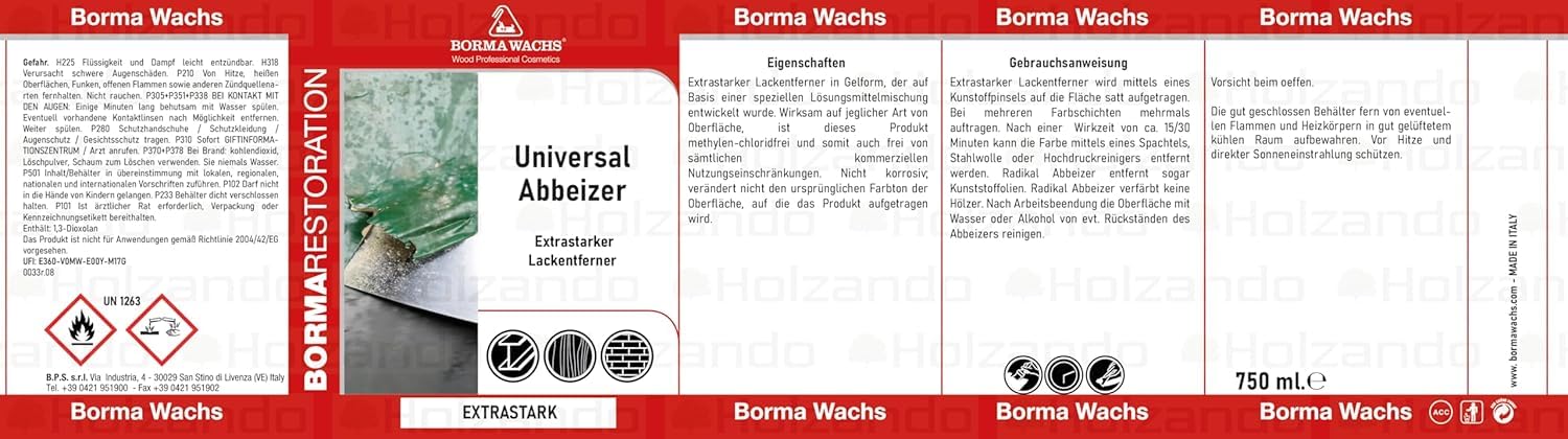 Universal Abbeizer für Holz, Metall und andere Oberflächen, 4L