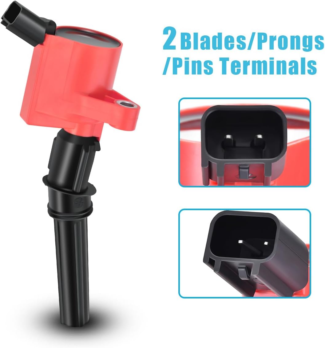 MAS Set of 8 Green Ignition Coils Pack Compatible with Ford F150 F250 E350 Crown Victoria Expedition Mustang Lincoln Navigator Town Car Mercury 4.6L 5.4L Replacement For DG508 DG457 DG472