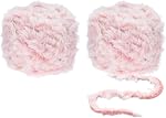 PATIKIL 70yds Faux Fur Yarn, 2 Skeins Fuzzy Yarn Crochet Fluffy Yarn Soft Chunky Polyester Plush Fur Eyelash for Crocheting Knit Blanket Rug Sweater Scarf Hat Bear Craft, Light Pink