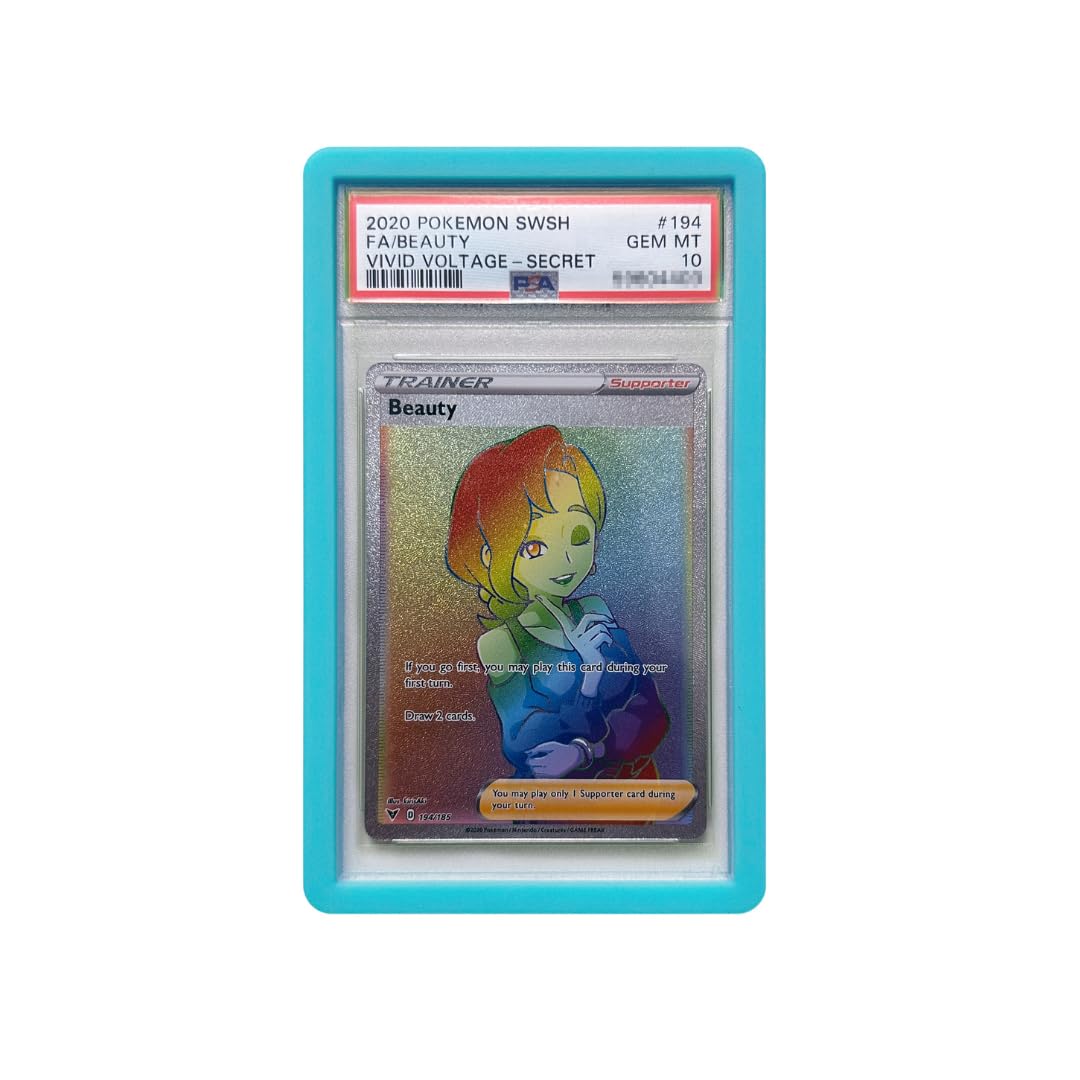 TCG Bumper - PSA Graded Card Case Protector - Schutz für PSA Sammelkarten - Silikon Guard Bumper Schutzrahmen PSA Slabs JohtoMarket (Hellblau)