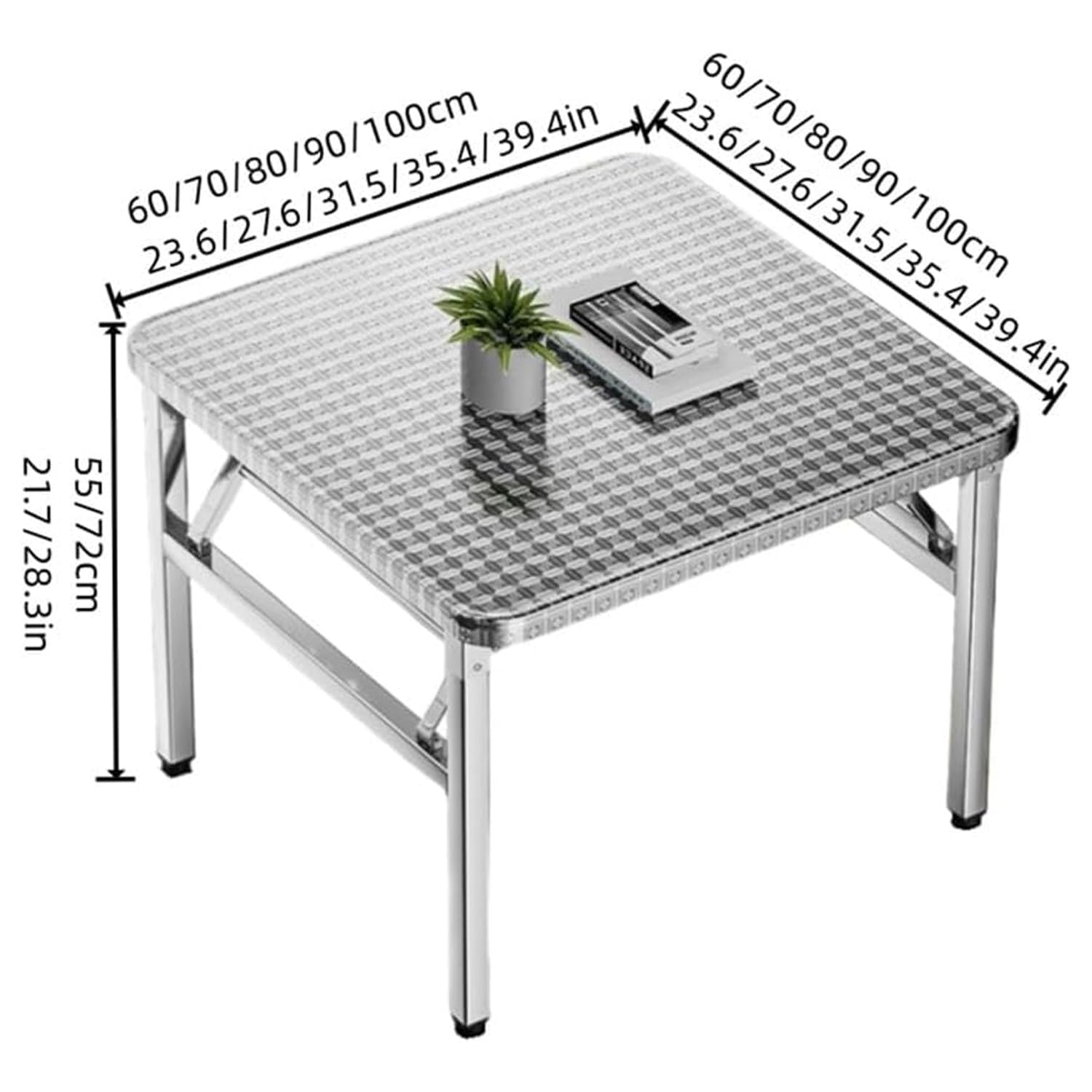 Mesa De Trabajo Plegable Mesa De Acero Inoxidable Hosteleria Banco De Trabajo Muebles De Cocina para Exteriores Mesa PortáTil para Exteriores 60x60x53cm