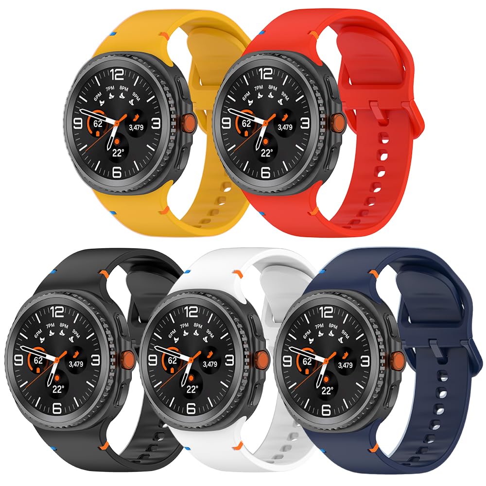 Compatibile con Galaxy Watch 8 Band 40 mm 44 mm/Galaxy Classic 46 mm, cinturino sportivo in morbido silicone per cinturini Samsung donne uomini, rosso