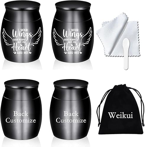 Pequeñas urnas de recuerdo de cremación para cenizas humanas Juego de 4 hermosas mini urnas para compartir recuerdos para honrar a tu ser querido,