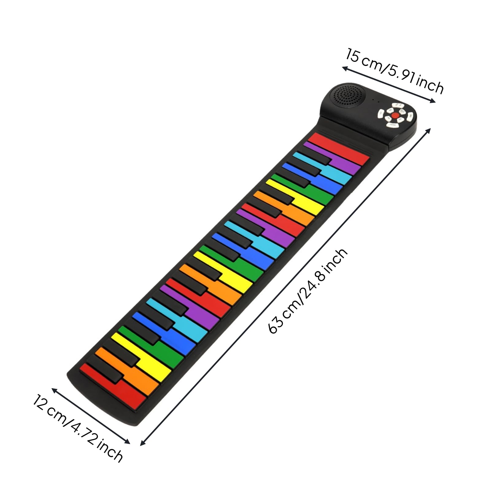 Tastiera Elettronica Portatile 37 Tasti Pianoforte Arrotolabile Silicone Educativo Pianola Didattica con Tasti Visivi Adatta per Bambini Apprendimento Casa Scuola, Versione Cinese