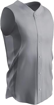 CHAMPRO Boys Reliever Full Button Sleeveless Youth Baseball Jersey