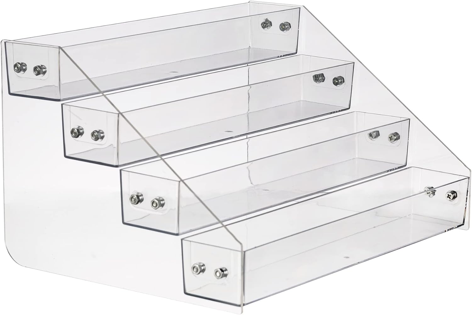 Kihor Acrylic Spice Rack, Tiered Spice Rack Shelf Seasoning Organizer for Countertop, Cabinet, Pantry, Kitchen Storage - 4 Tier