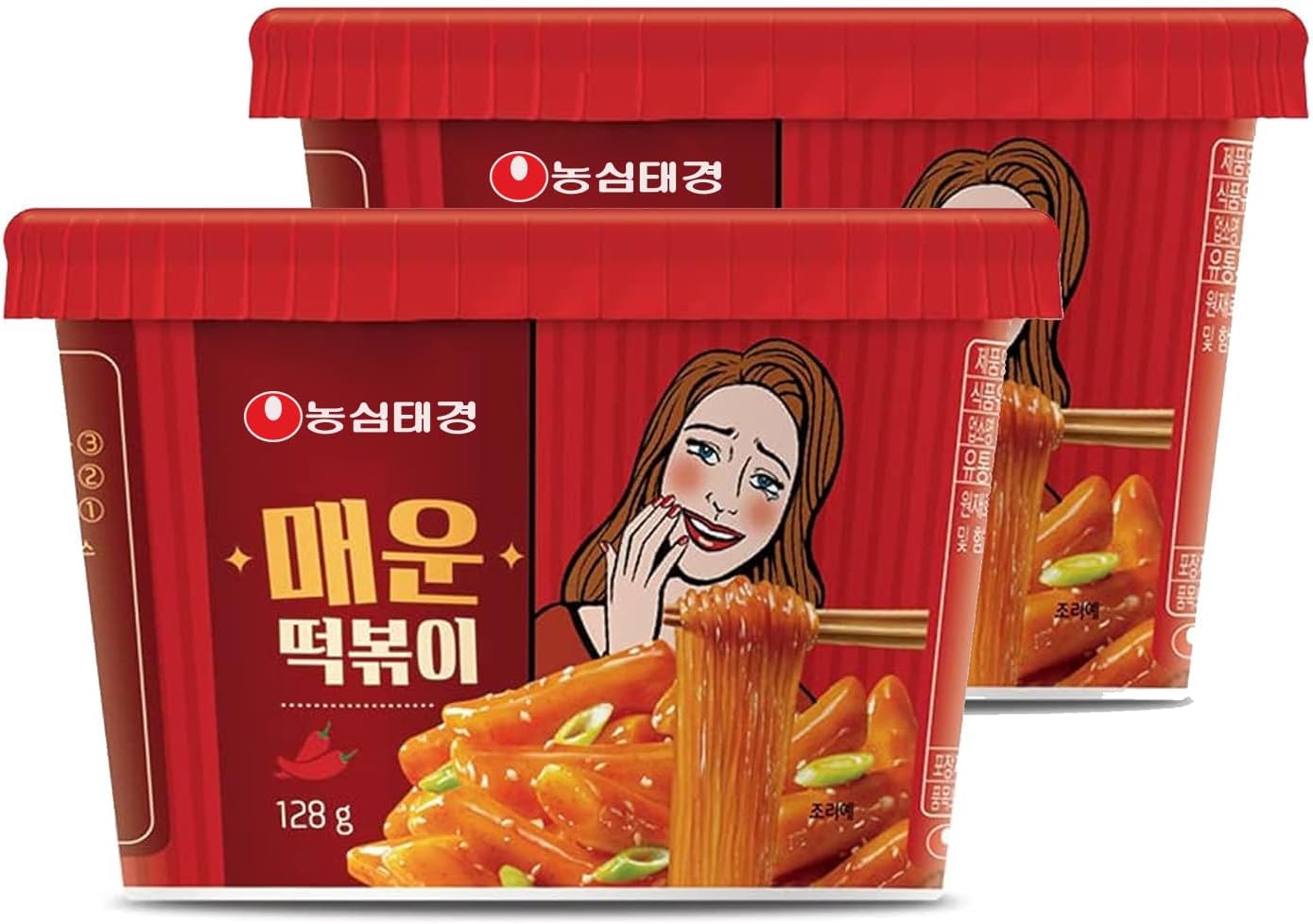 TAEKYUNG Topokki (Hot, 4.5oz, Pack of 2) - Korean Street Food with Glass Noodles and Rice Cake | Deliciously Spicy Flavor Authentic Tteokbokki | Easy to Make โ Ready in 4 Minutes