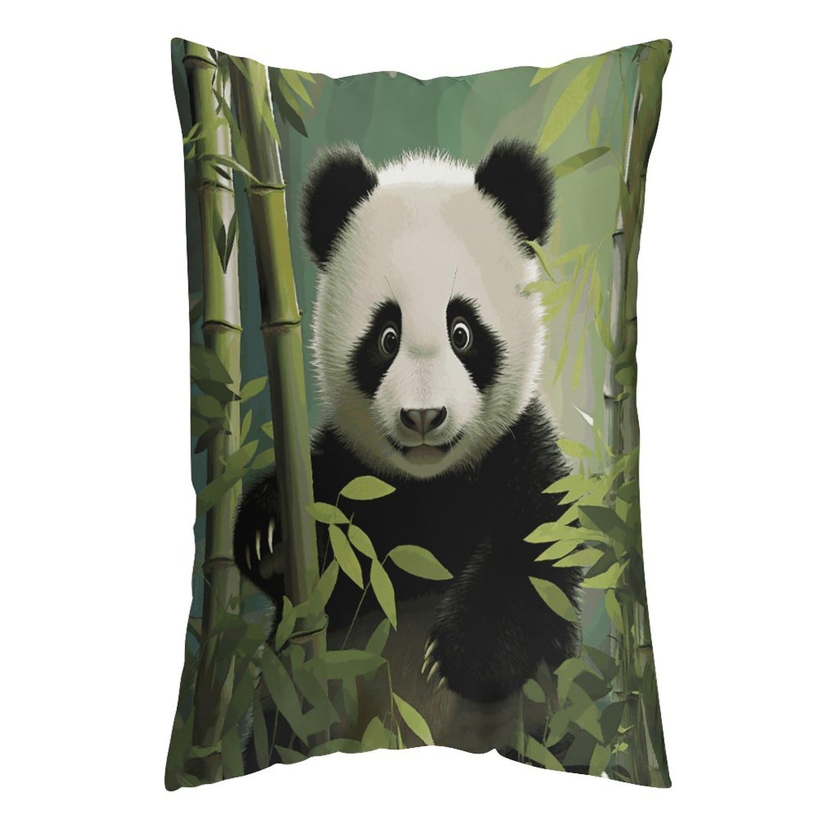 FekiLoot Curious Baby Panda Throw Pillow Cover Soft Pillowcase with Hidden Zipper Lumbar Decorative Throw Pillow Covers Luxury Cozy Pillows Shams Rectangle Cushion Cases