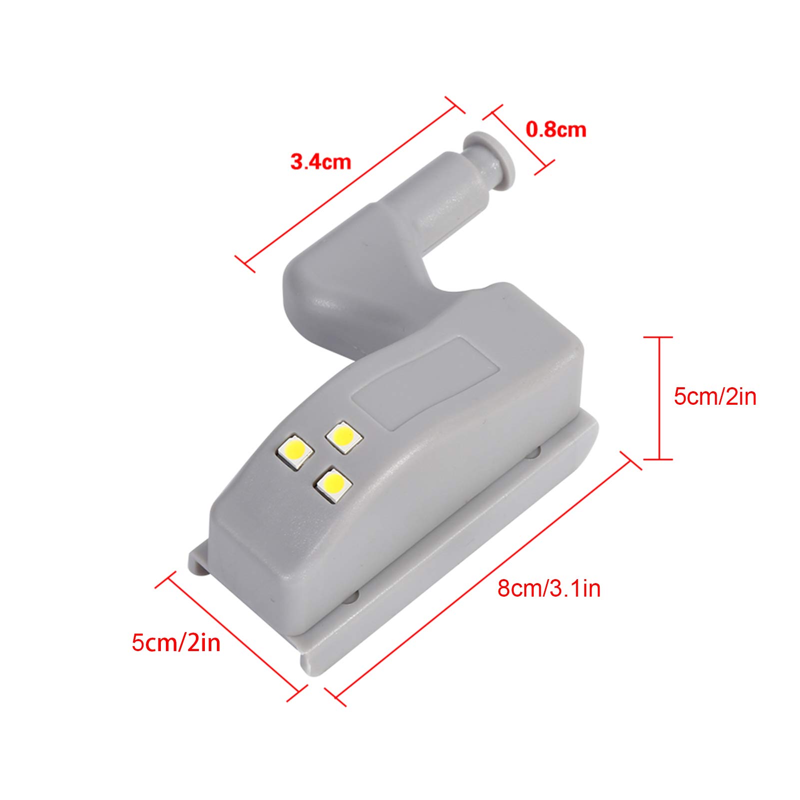 Luces LED para Clóset, 10 Piezas Iluminación para Debajo del Gabinete Luz de Bisagra Universal Inalámbrica con Sensor Inteligente Cálido/frío Gabinete Universal Armario(blanco frío)