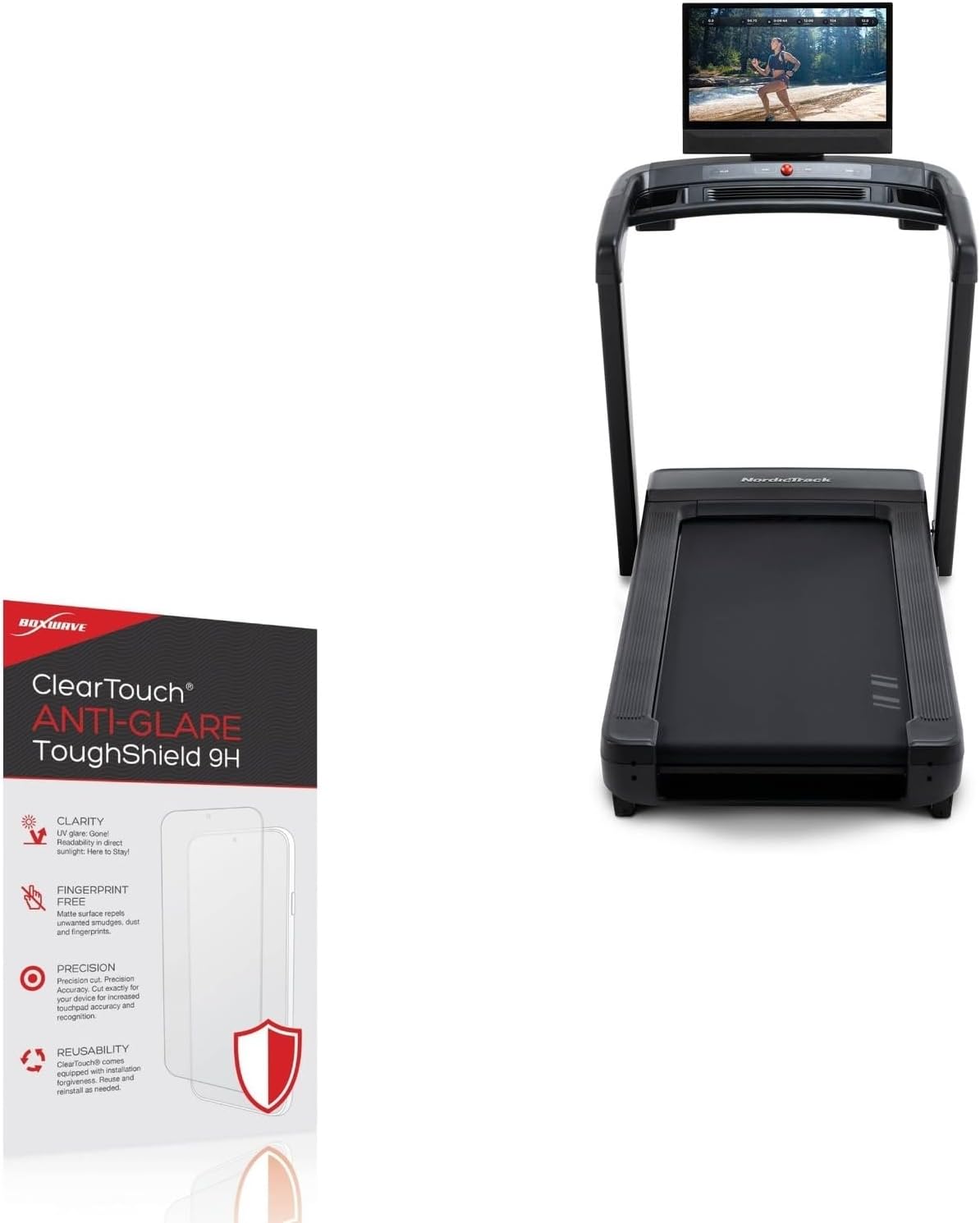 BoxWave Screen Protector Compatible with NordicTrack Commercial 2450 Treadmill (24 in) – ClearTouch Anti-Glare ToughShield 9H (2-Pack), Anti-Glare 9H Tough Flexible Film Screen Protector