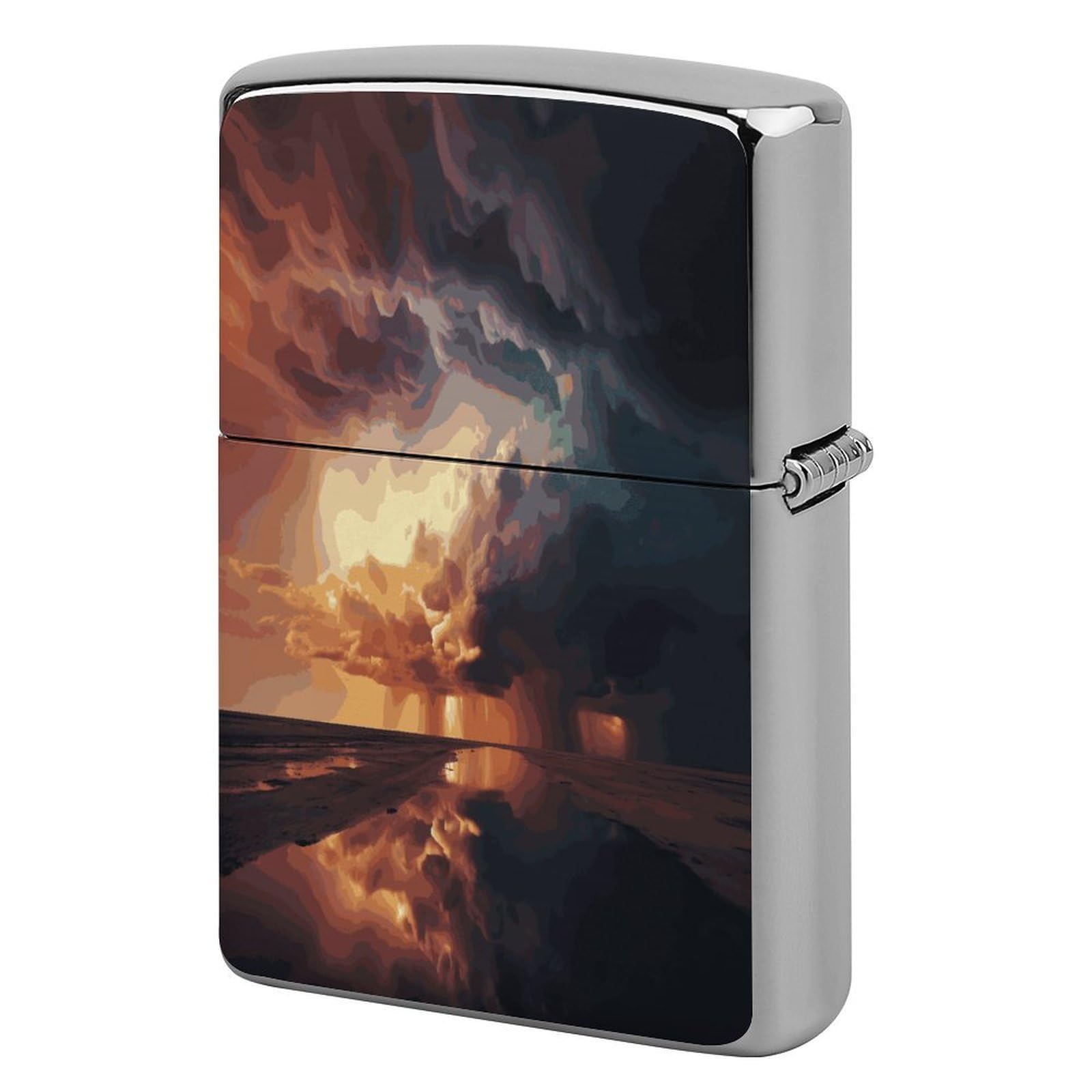 Btcowzrv Style Dark Clouds Under Rainbow Metal Lighter Case Sleeve Cover Holder
