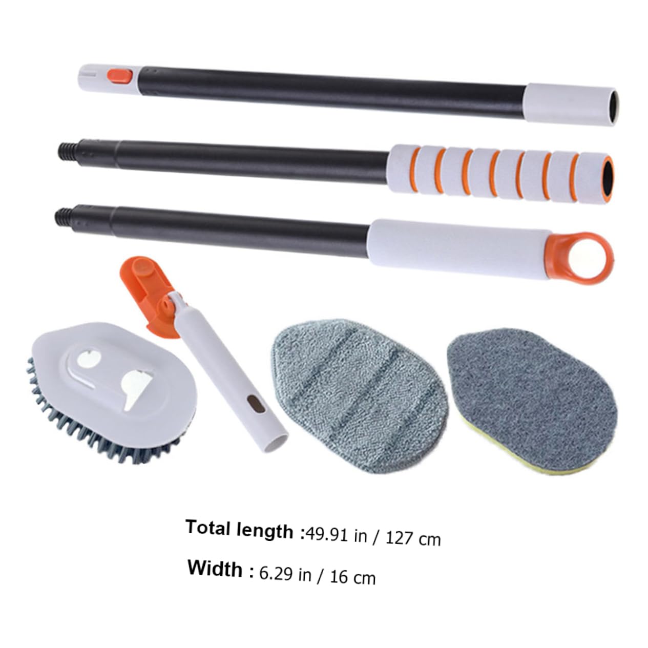 1 Juego Escobilla de Limpieza de Multi Funcional con Mango Extensible y Cabezal Reemplazable para Baño y Cocina para Grietas y Esquinas Completo Caja