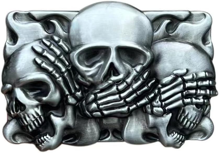 Skull Belt Buckle Western Cowboy Belt Buckles Novelty Skeleton Belt Buckle for Men Women