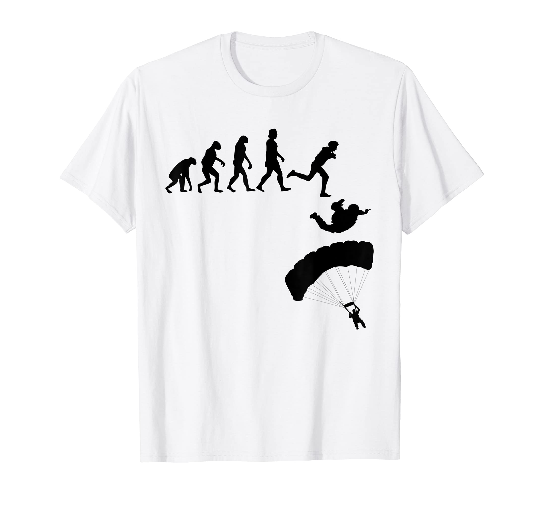 Skydiver Paragliding Evolution Skydiving GiftsSkydiver Evolution Funny Skydiving Parachuting Skydive Gift T-ShirtOEKO-TEX STANDARD 100