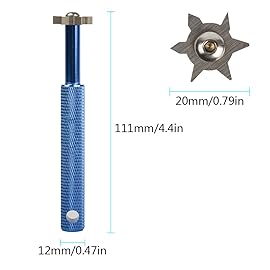 HIFROM Groove Sharpener with 6 Heads - Golf Club Groove Sharpener Re-Grooving Tool and Cleaner Replacement for All Irons Pitching Sand Lob Gap and Approach Wedges and Utility Clubs (Blue+Red)