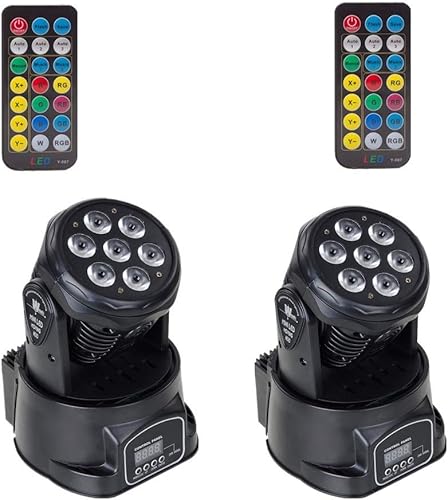 DMX-512 Iluminación de escenario Mini luz de cabeza móvil 7 LED 4 en 1 RGBW LED PAR Luz estroboscópica profesional 9/14 canales de sonido activo