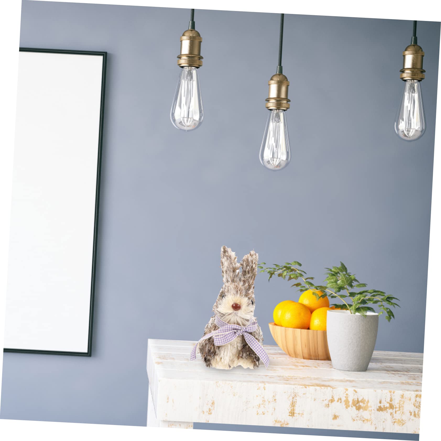 ULTECHNOVO 2pièces Ornement De Lapin Fait Main Décoration Adorable pour Pâques Et Intérieur Figurine pour Maison