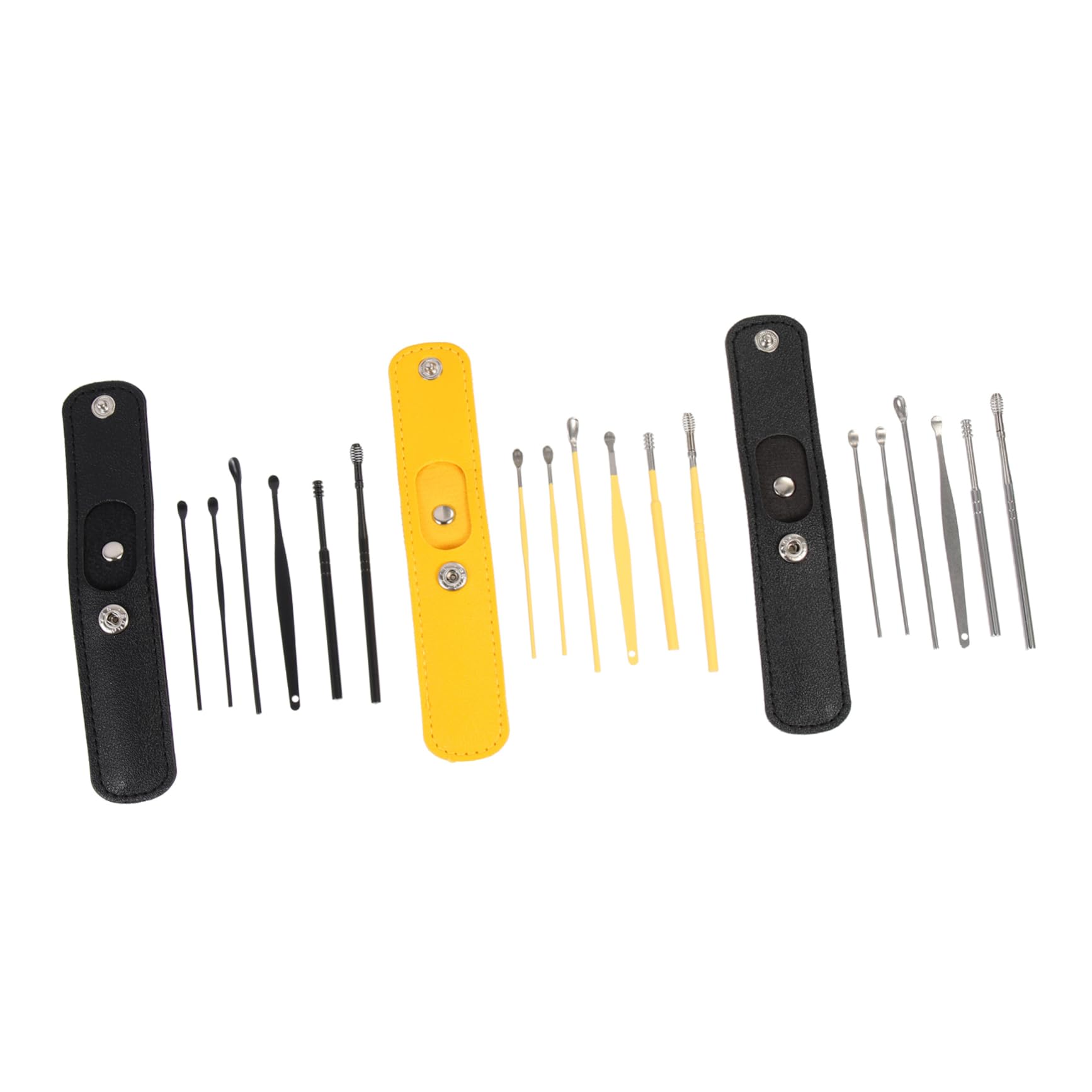 GARVALON 3sets Stainless Steel Ear Spoon Set Earwax Removal Tools for Safe and Thorough Cleaning Portable Ear Care