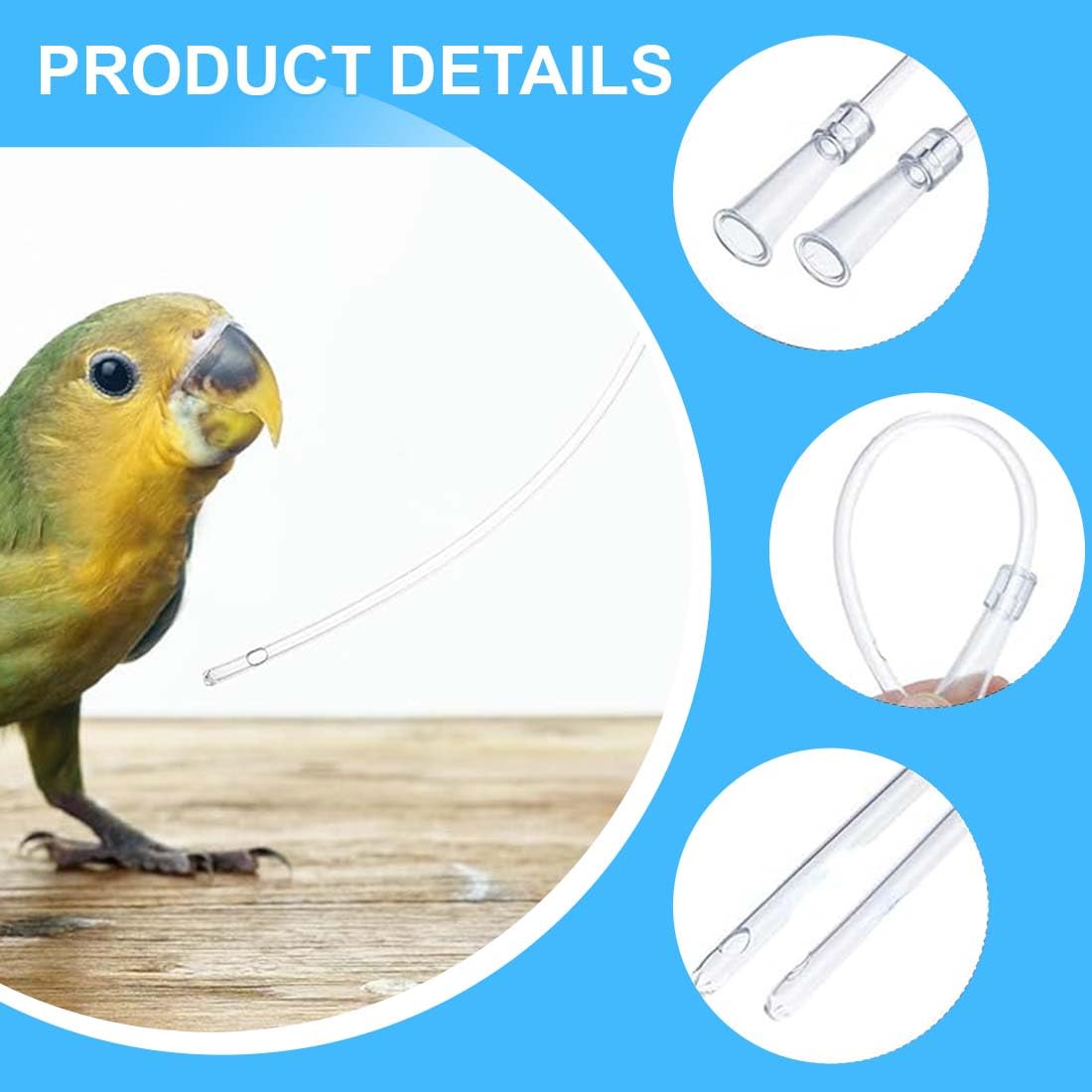 10 Pz Alimentatore Pappagalli Trasparente Uccelli Alimentazione Tubi Veloce Alimentazione Tubo Siringa per Bambino Pet Uccelli