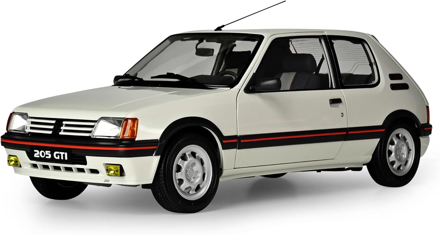 IXO Collections 1:8 IXO Peugeot 205 GTI White - Model Building, Standing Model Building, High-Quality Kit, Model Kit, 720 Pieces, Car Kit