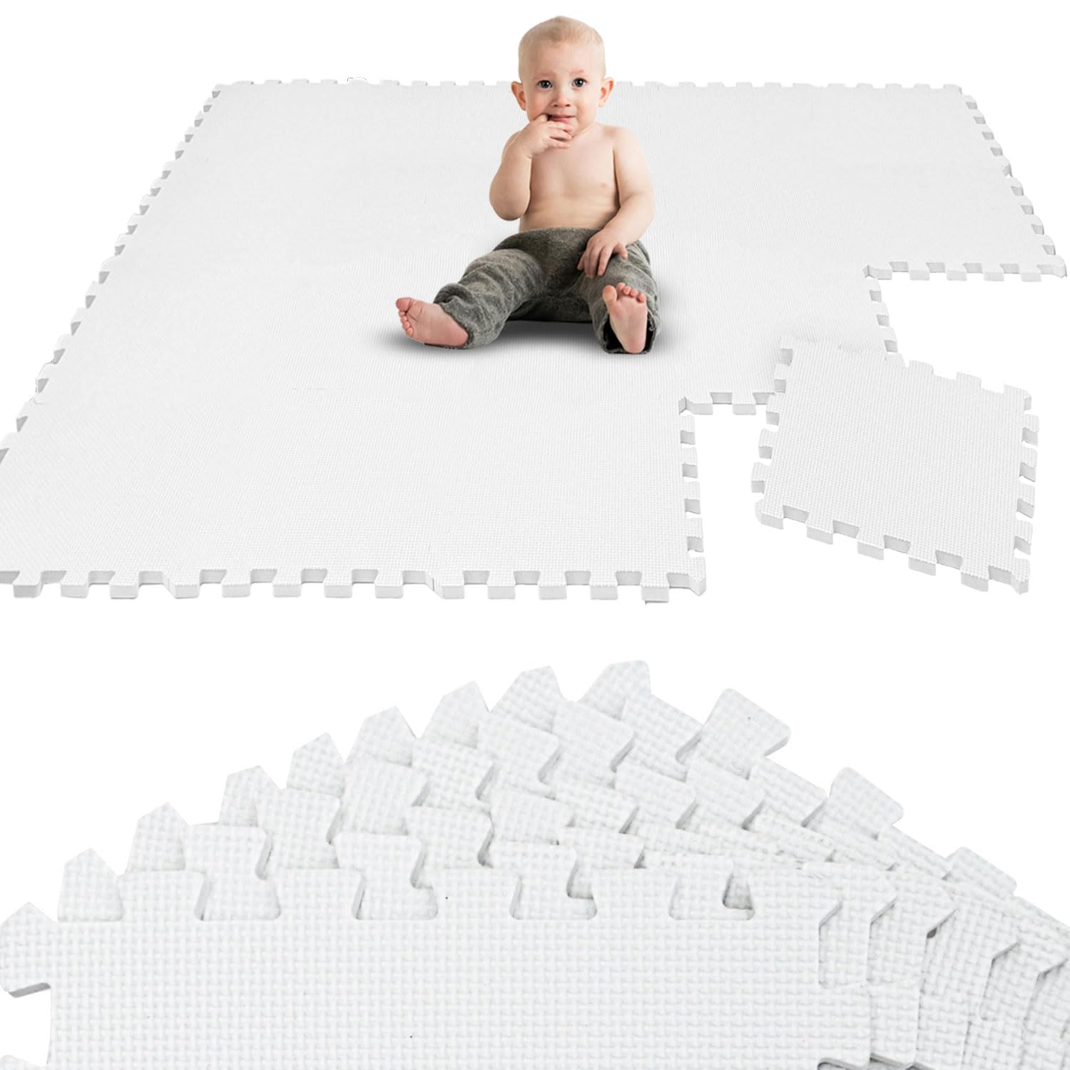 LittleTom 18 Piezas Alfombra Bebé desde el Primer Mes - 30x30 Colchoneta Bebé Suelo - Alfombra Puzzle Bebé - Alfombra Bebe Acolchada Plegable Alfombra Infantil Alfombra Puzzle Bebe Alfombra Niños Foam