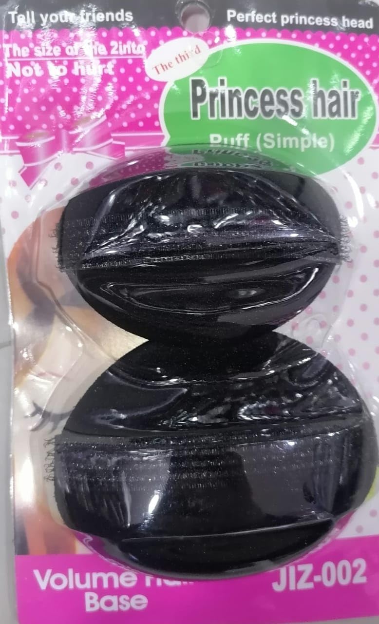 Hair Base Styling Insert Tool Set of 2 Pieces Black-Hair Puff Maker Girls & Women
