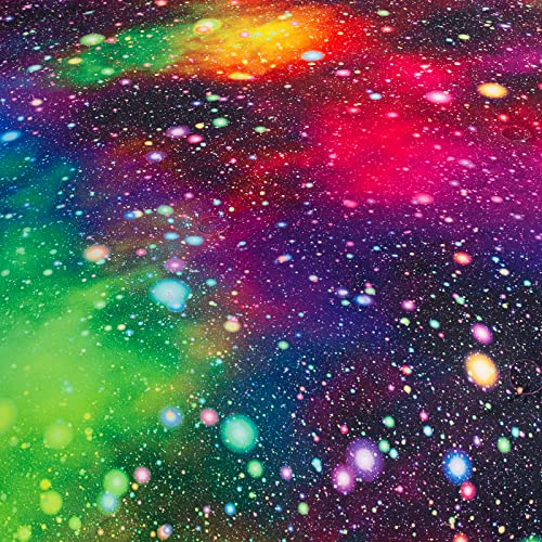 Image of Tailor Shop Galaxy Comforter Set Colorful Outer Space Rainbow Bedding Set Twin for Girls Boys Kids Bedroom Decoration - Includes 1 Comforter 1 Pillowcase