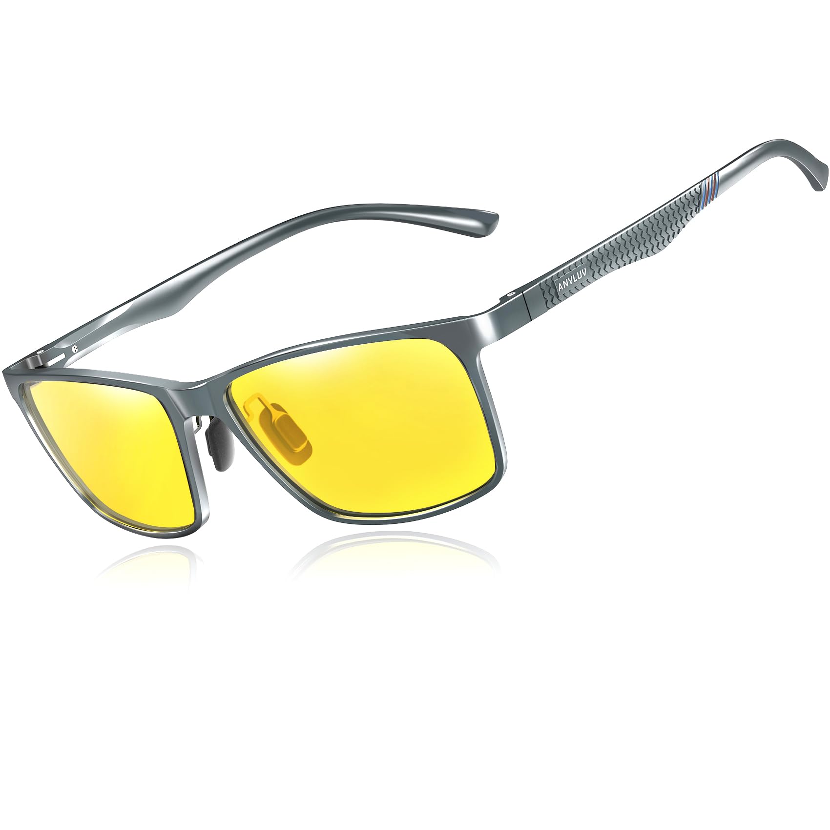 ANYLUV Polarized Sunglasses for Men Rectangular Classic Al-Mg Metal Frame Sun Glasses Mens Sunglasses with UV Protection