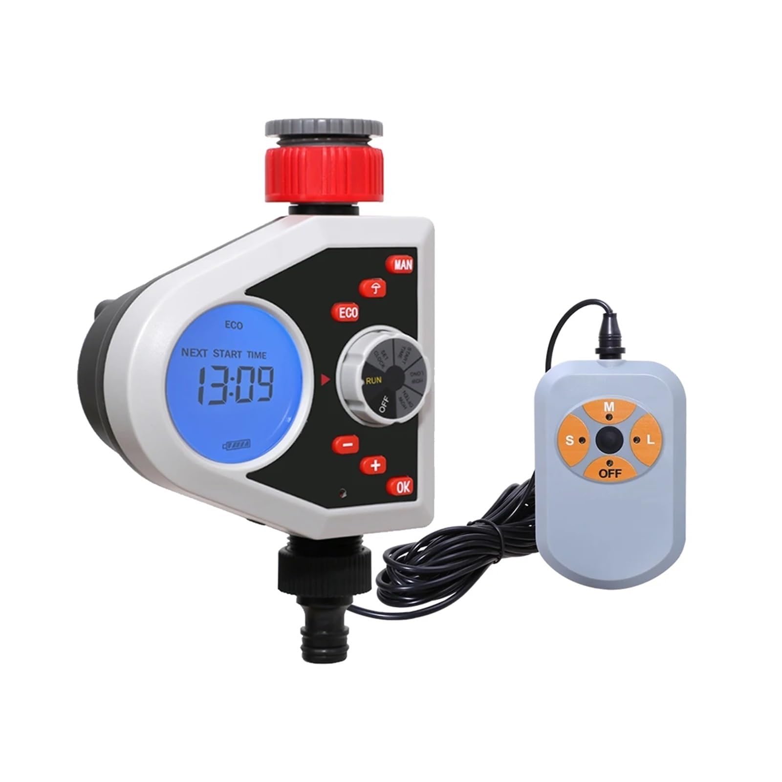 Timer for irrigazione da giardino con display LCD a una uscita, set di sensori di pioggia/sensori di umidità con elettrovalvola a solenoide automatica elettronica digitale ( Size : With humidity senso