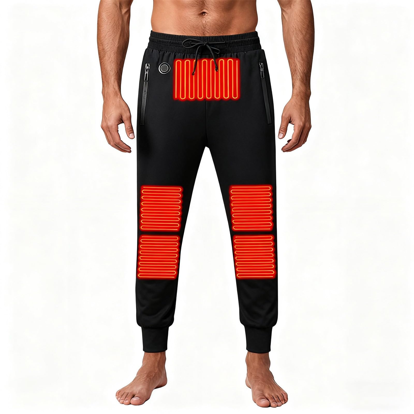 Genérico Chandal Hombre Ajustado,Pantalones TéRmicos Calefactables con Control Avanzado De Temperatura para Mayor Calidez En Invierno Pantalones Deportivos con Forro Polar Pantalones Casuales CóModos
