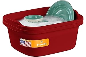 Tribello 2-Pack Dishpan Basin for Kitchen Sink, Washing, and Storage