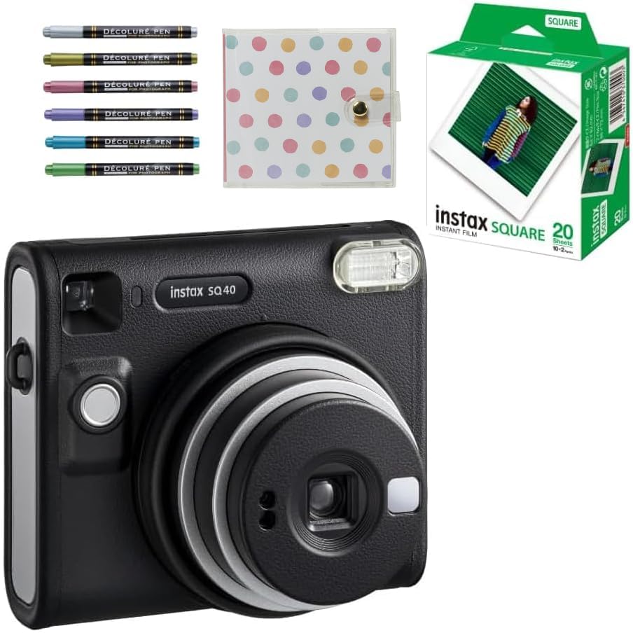 【箱・ケース付】FUJIFILM instax SQUARE SQ 40 チェキ Amazon | チェキ instax SQUARE SQ40 スクエア ホワイトフィルム20枚