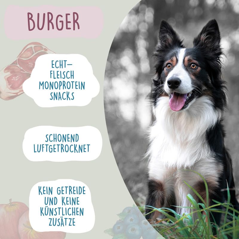 Fidelis – Kaninchenburger für Hunde im wiederverschließbarem 1kg-Eimer - Luftgetrocknete Hunde Leckerlis aus 100% natürlichen Rohstoffen