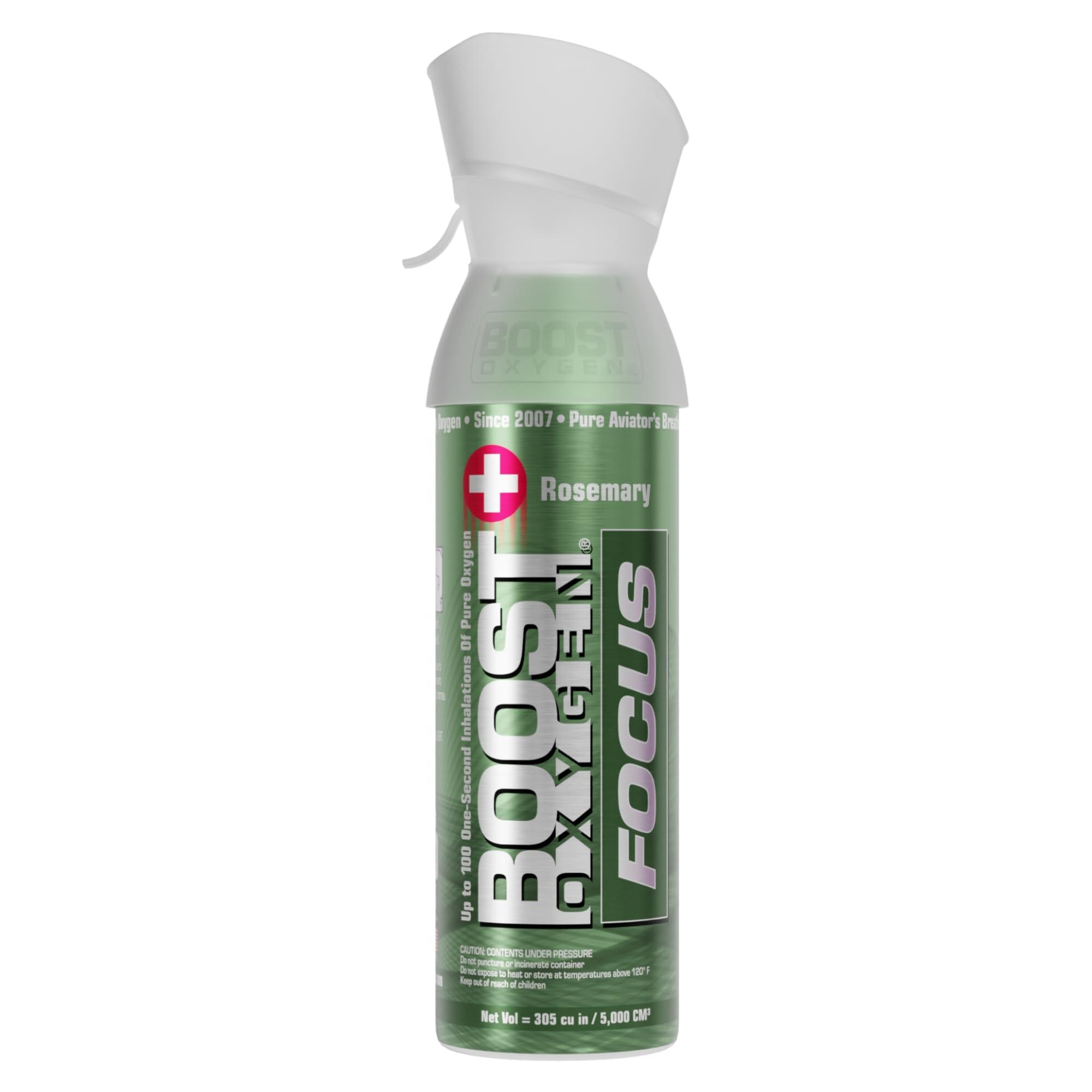 Boost OxygenCylinder - Portable Oxygen Cylinder for Breathing Up to 100 Uses | Pure Oxygen Can Promotes Breathing, assists with Hangovers, Colds, & Revitalizes Lungs (Think Tank Rosemary - 5L)