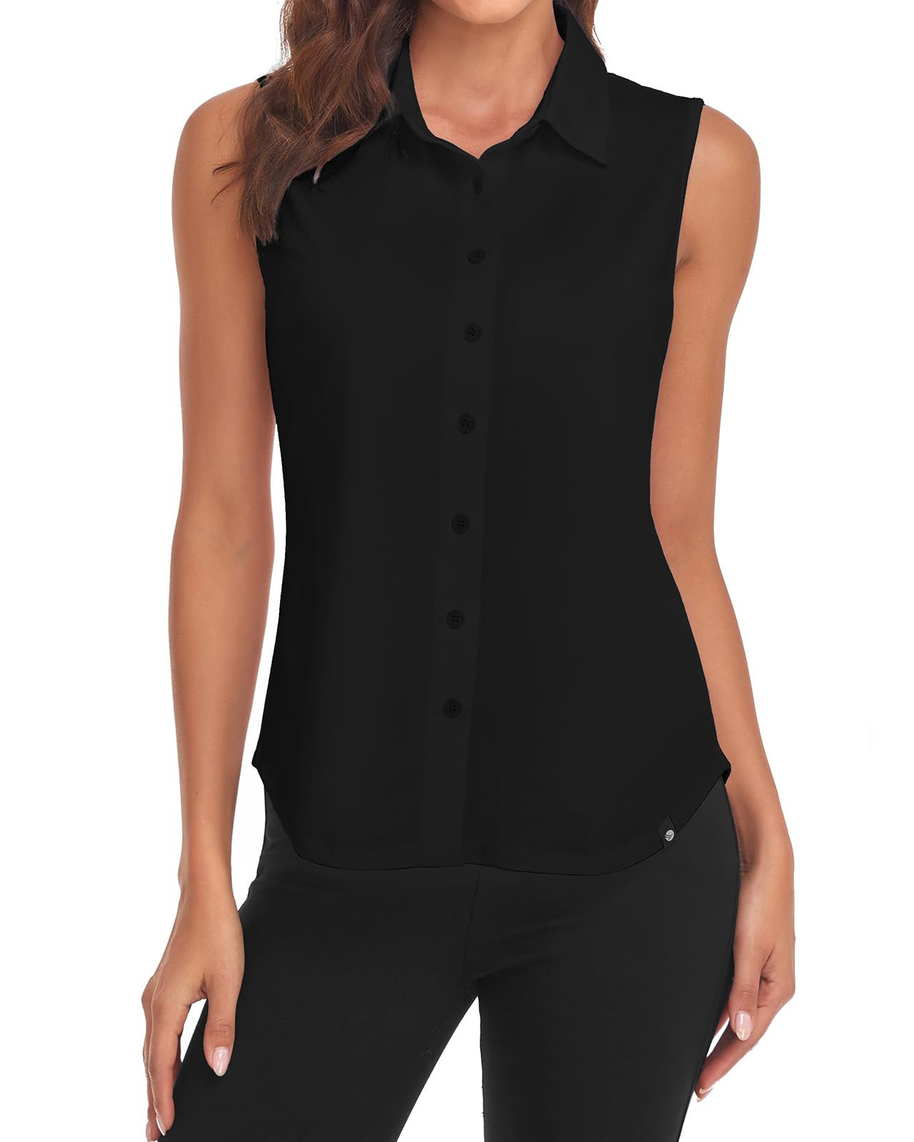 Soneven Blusa para Mujer, Elegante, Deportiva, sin Mangas, con Cuello, Polo de Golf, Verano, Transpirable, Camiseta