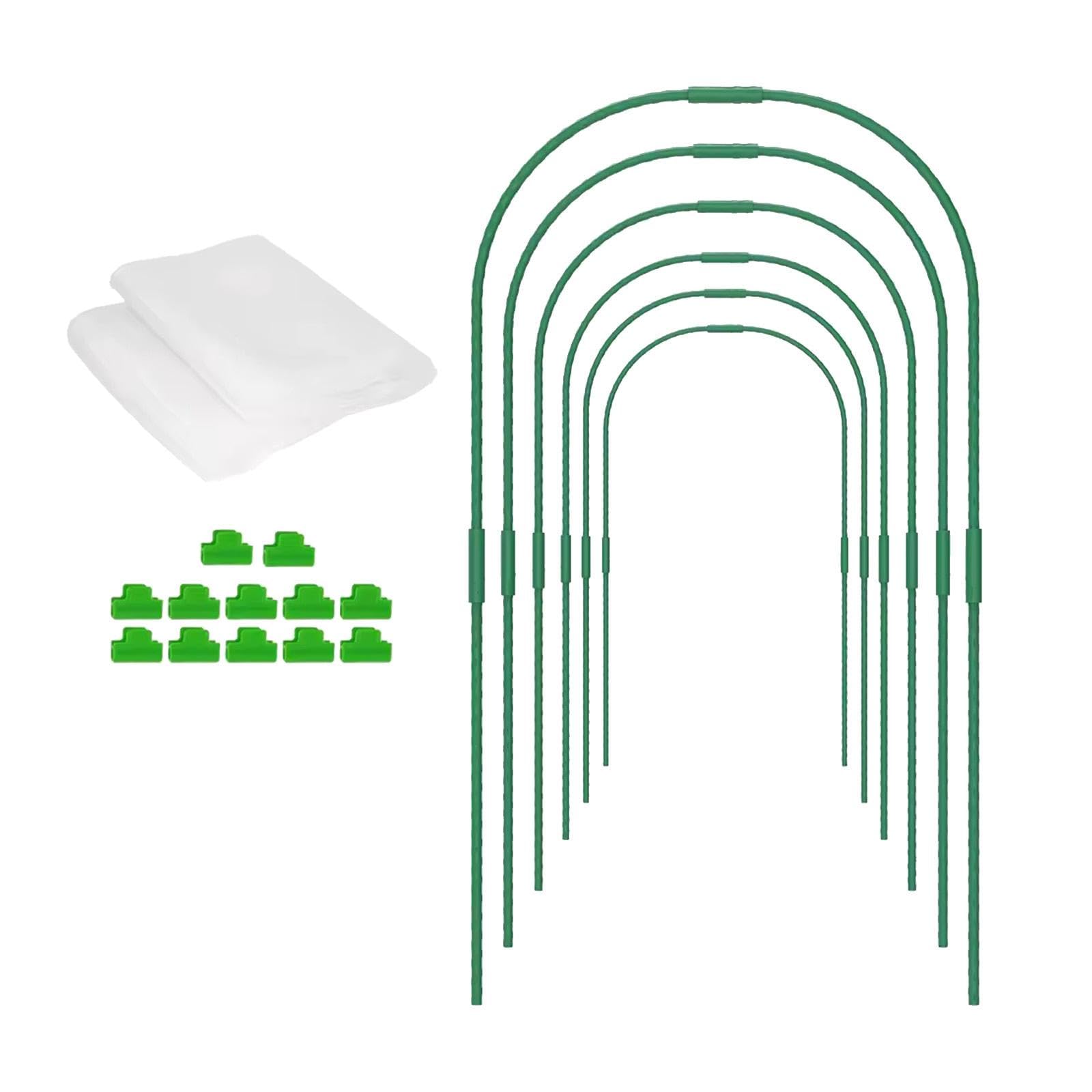 Invernadero para Plantas Kit de Marco para Camas Elevadas con Clips Apoyo de Acero Manganeso Práctico Y Adecuado para Huertos Jar, con Red