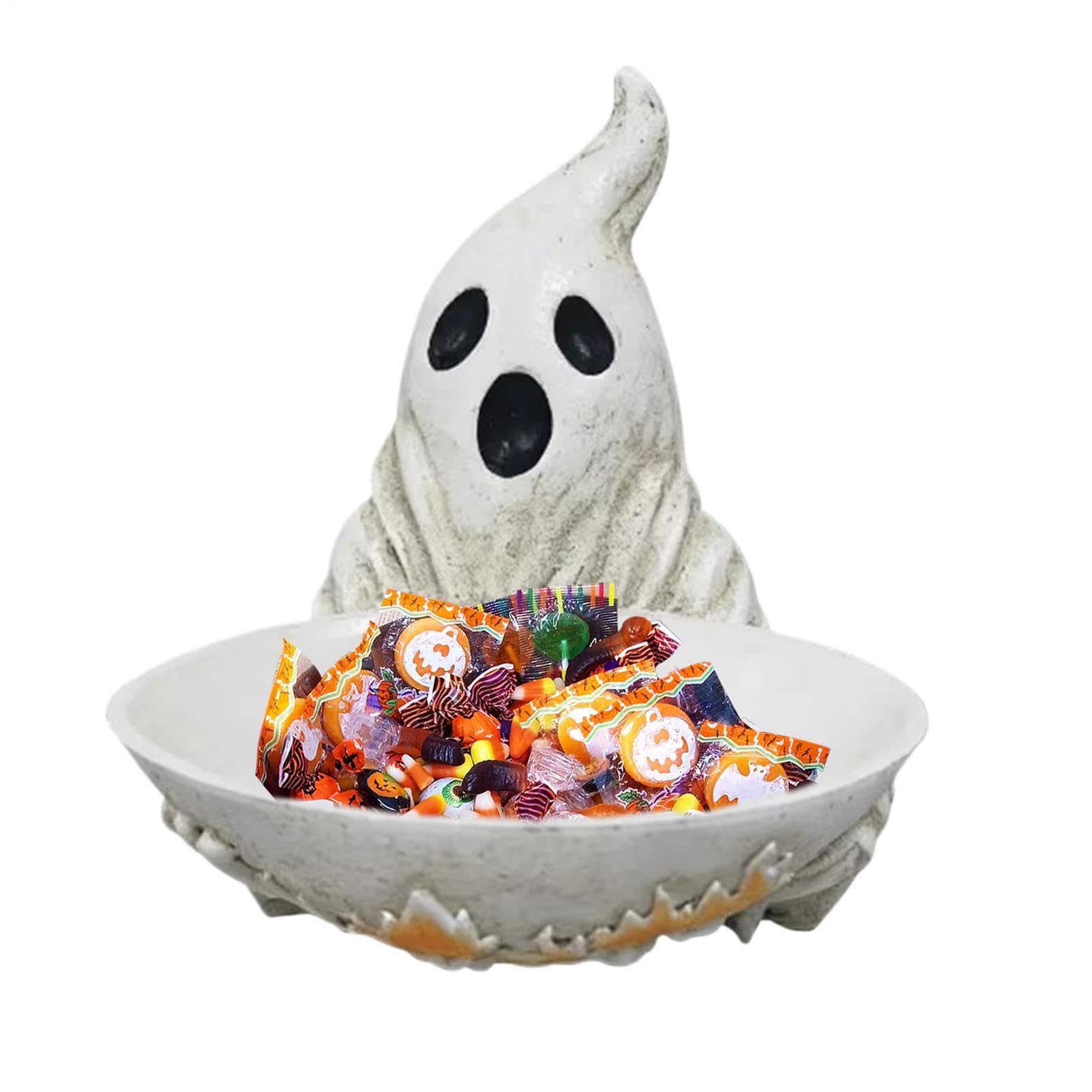 Halloween Ghost Candy Bowl Resina Ghost-Shaped Decorative Bowl