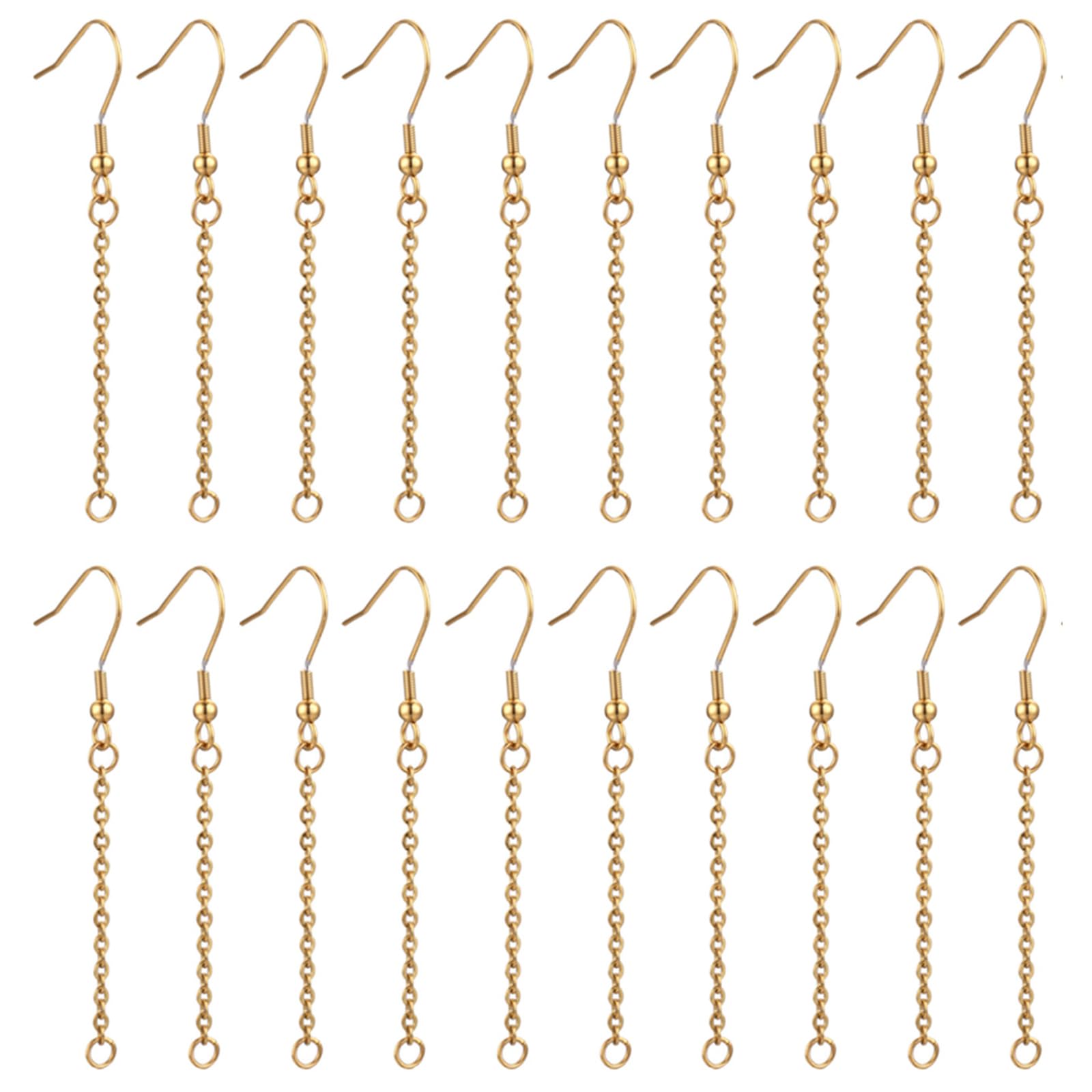Maxtonser Pack of 20 Dangle Earring Wires for Jewelry Making Adjustable Chain Extender Set for Jewelry Making Extension Chains