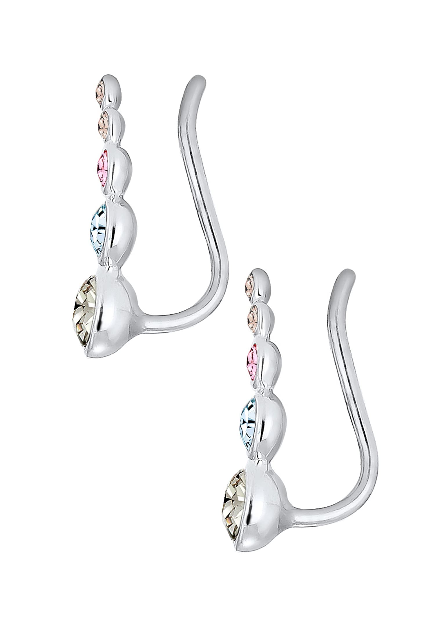 Elli Earrings Earclimber Circle Geo Crystals 925 Sterling Silver