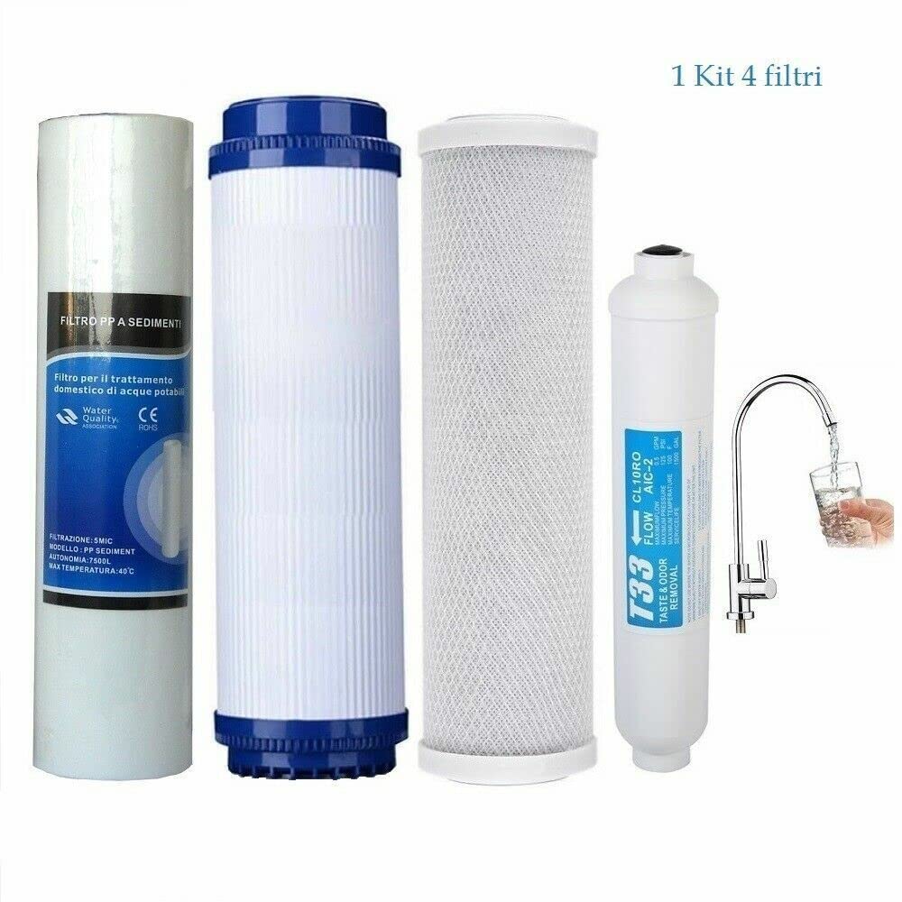 Depuratore ACQUA DOMESTICO potabile 5 STADI purificatore con lampada 6 watt E con rubinetto