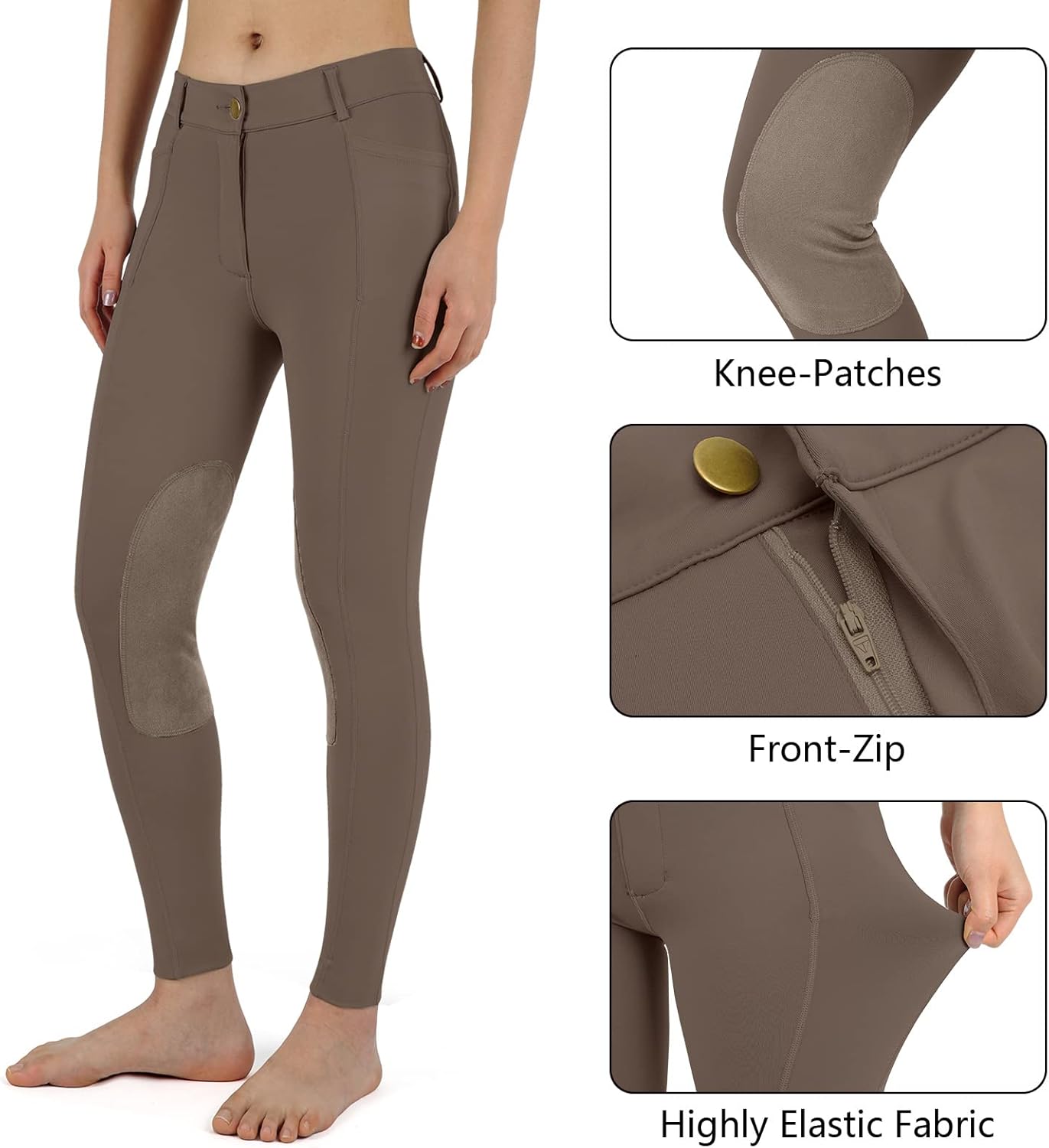 beroy Horse Riding -Pants Women Equestrian-Breeches - Ladies Training Horseback Riding Tights Full Seat Silicone Pockets - Image 5