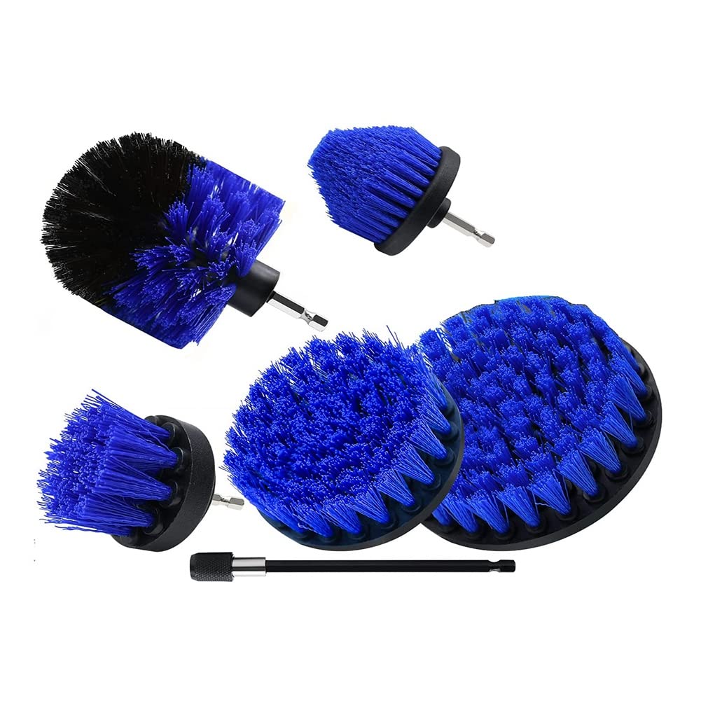 Jujian Blue Attachment Set Power Scrubber Brush With 1Pcs Extend Long Attachment, Drill Scrub Brush For Cleaning,A