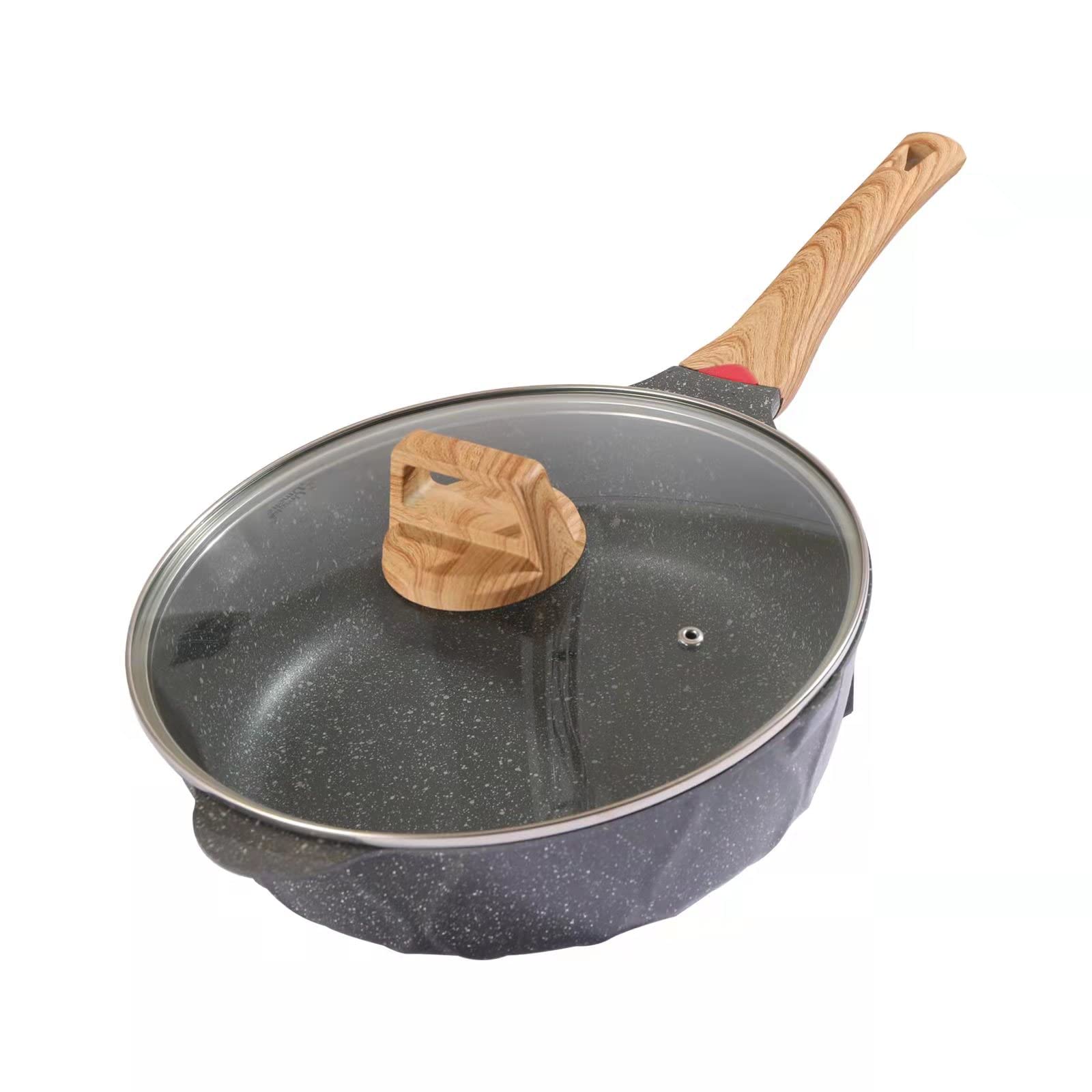 Buy UMETRE Nonstick Deep Frying Pan Skillet With Lid Granite Coating Saute Pan ,Fry Pan for Eggs