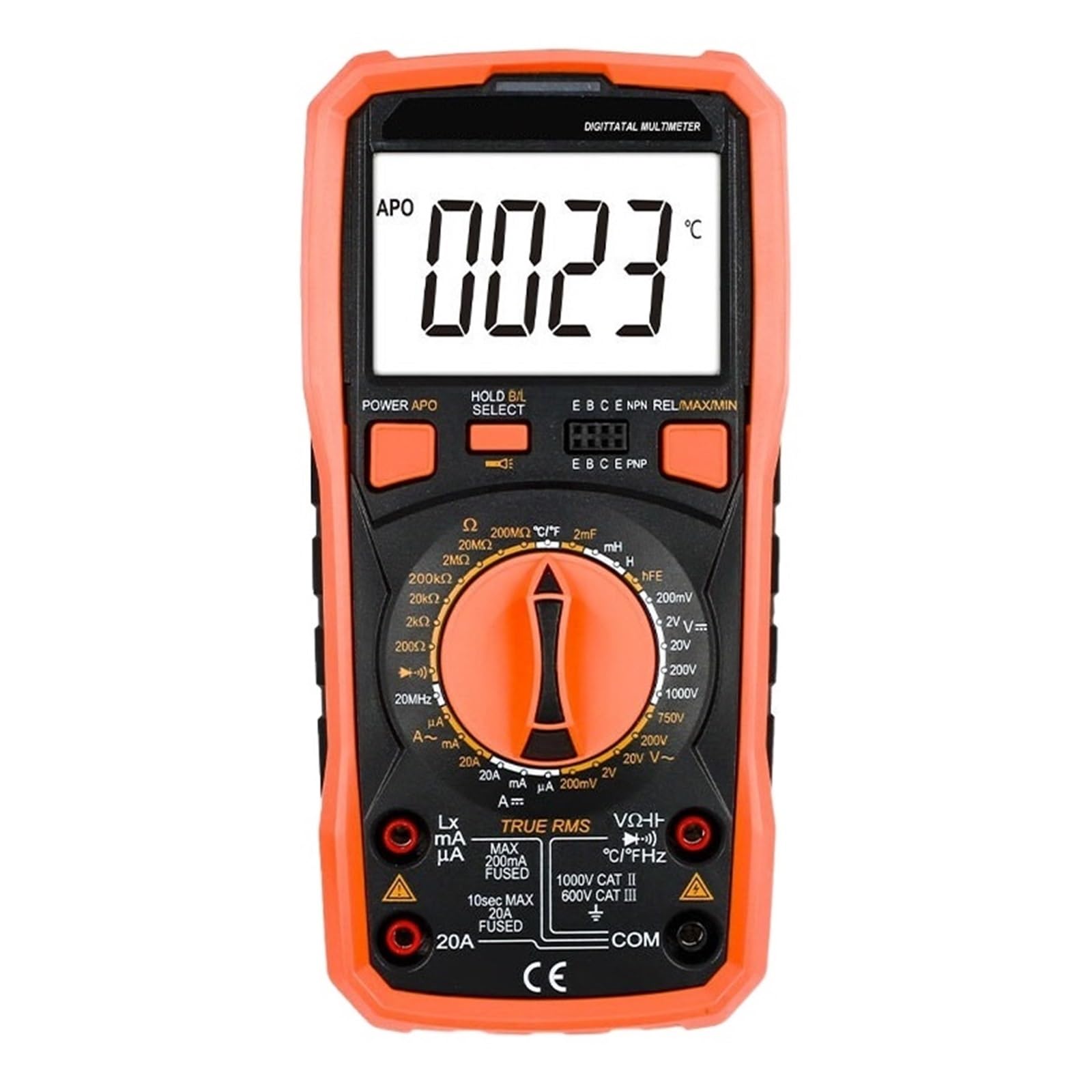 DELURA Multímetro Digital Inductancia 20H Alta Precisión 2000uF Capacímetro 20MHz Frecuencia Medición De Temperatura con LCR