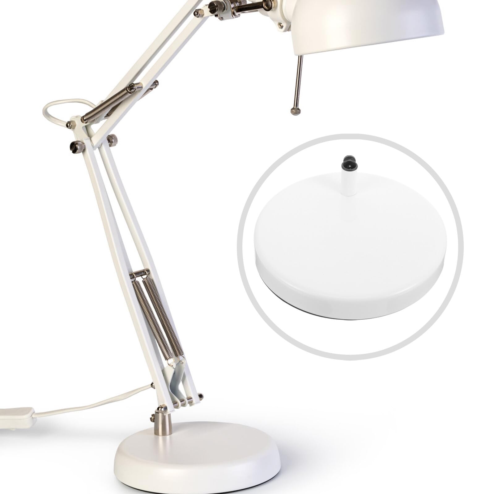 SHINEOFI Base Facile da Pulire in Ferro Braccio Snodabile per Lampada da Tavolo Compatibile Lampade a Led per Scrivania e Uso DIY in Ambienti Interni