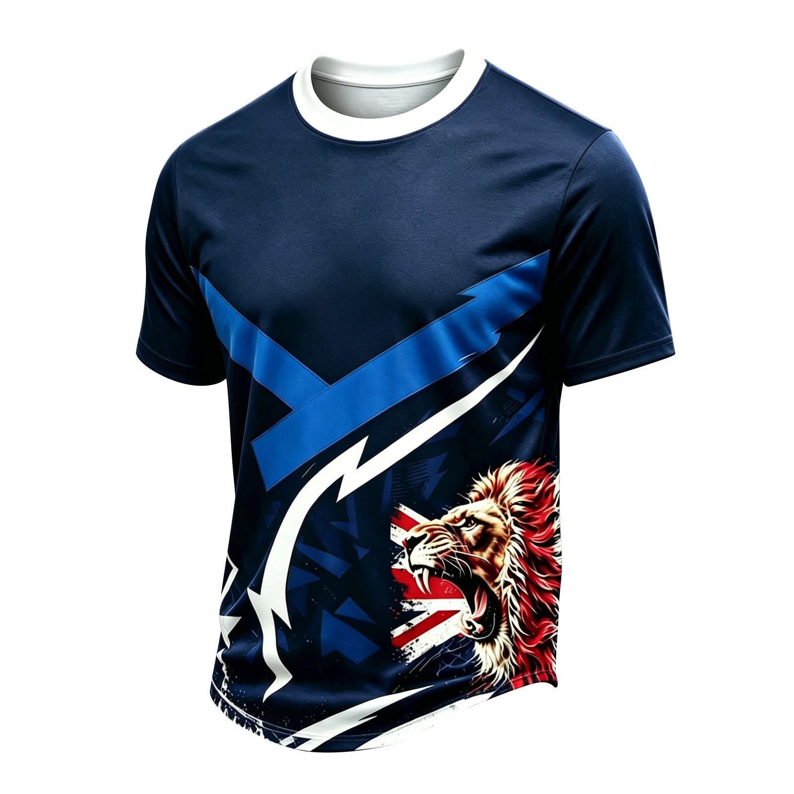 England Football Shirt 2026 World Cup Short Sleeve Crew Neck Men T Shirts 2026 England Casual Football Tops Lightweight Breathable Mens Tshirt Slim Fit Mens Clothing Navy