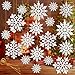 Christmas Tree Decoration Hanging Ornaments - 36 Pack White Glitter Christmas Snowflake Ornaments for Xmas Holiday New Year Winter Wonderland Home Party
