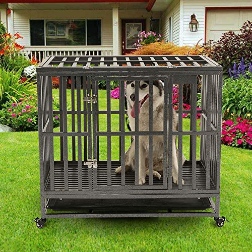 KELIXU Heavy Duty Dog Crate Large Dog cage Dog Kennels and Crates for
