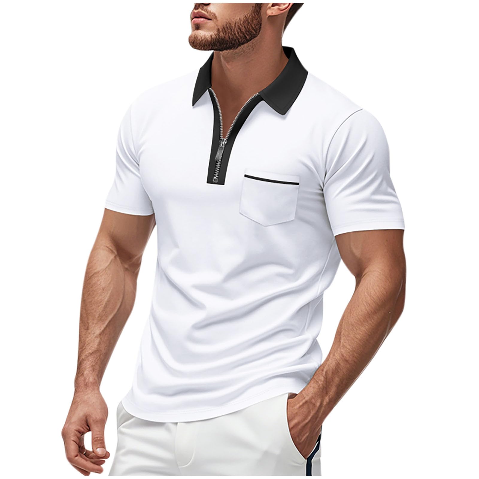 2025 Mens Henley Shirts Summer Casual Short Sleeve Button Down Dress Tshirt Color Block Golf Muscle Tops for Wedding Work